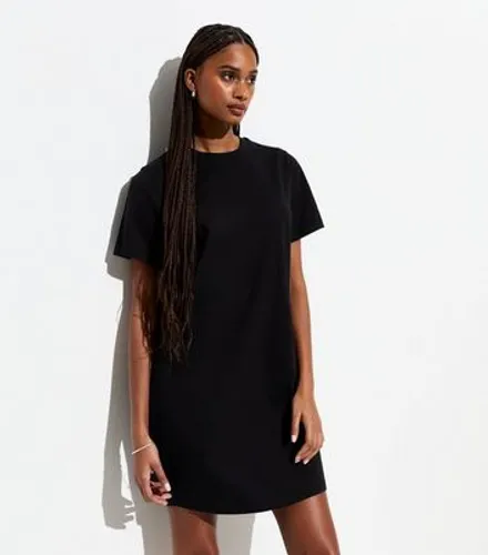 Black Cotton Mini T-Shirt Dress New Look