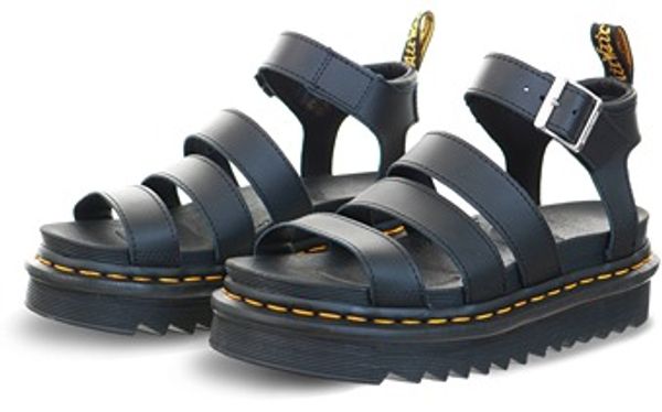 Black Hydro Leather Blaire Strap Sandals