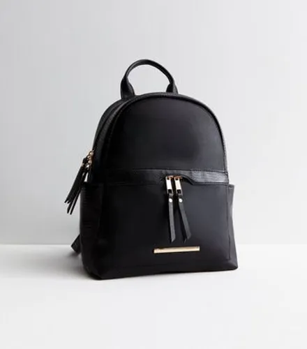 Black Leather-Look Backpack New Look Vegan