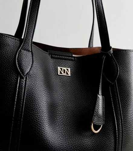 Black Leather-Look Tote Bag New Look