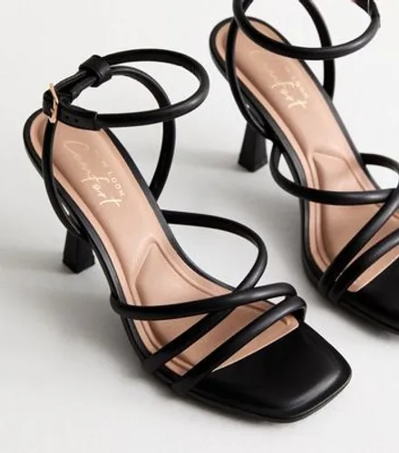 Black Multi Strap Stiletto Heel Sandals New Look
