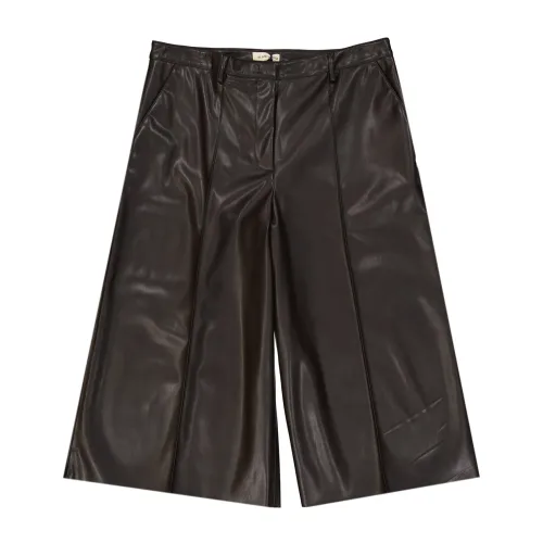 Blanca Vita , Blanca Vita Faux Leather Shorts ,Brown male, Sizes:
