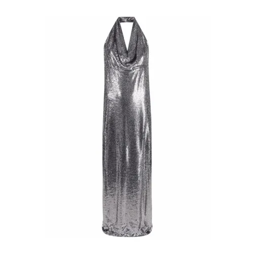 Blanca Vita , Blanca Vita Sequin-Embellished Long Dress ,Gray female, Sizes: