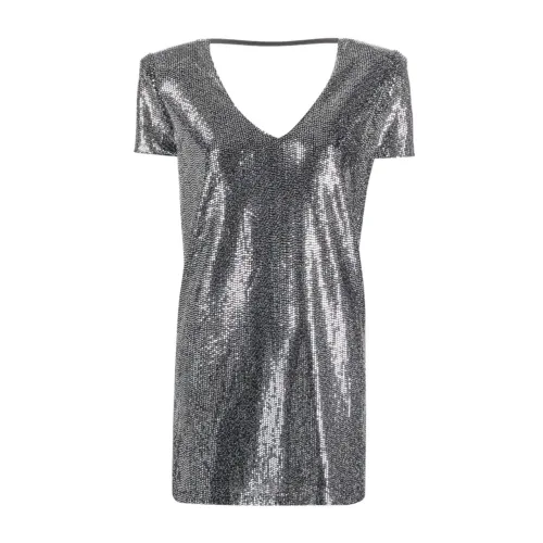 Blanca Vita , Sequin Embellished Mini Dress ,Gray female, Sizes: