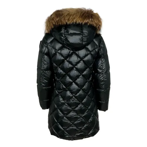 Blauer , Diagonal Fur Coat ,Black female, Sizes: