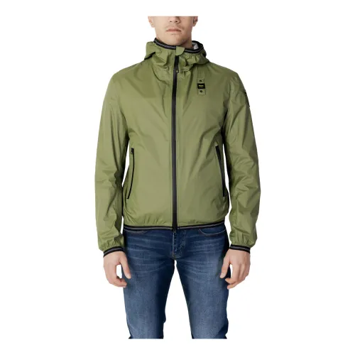 Blauer , Green Hooded Zip Blazer ,Green male, Sizes: