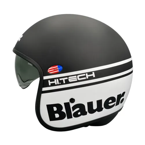 Blauer , Matte Black and White Motorcycle Helmet ,Black male, Sizes: S