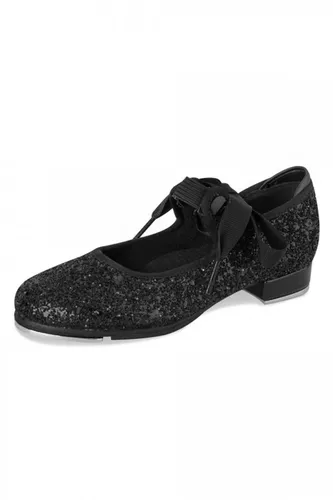 Bloch 351G Black Glitter Tap Shoes LH 7.5 UK Child