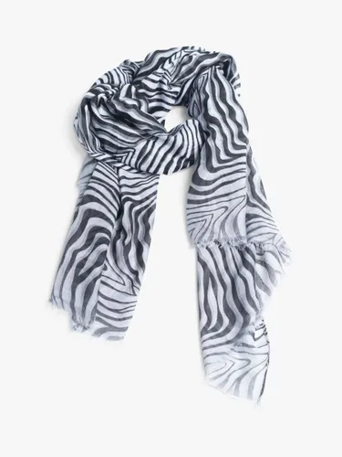 Bloom & Bay Delta Square Zebra Scarf, Black/Grey - Black/Grey - Female