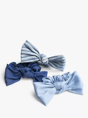 Bloom & Bay Elodie Bow Scrunchie Set, Pack of 3, Blue - Blue - Female