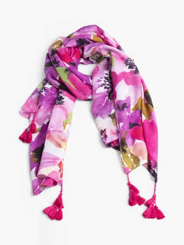 Bloom & Bay Hali Anemone Print Square Scarf, Pink/Multi - Pink/Multi - Female