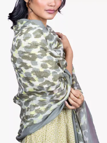 Bloom & Bay Lana Leopard Print Scarf, Khaki/Multi - Khaki/Multi - Female