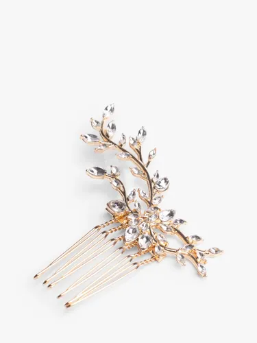 Bloom & Bay Primrose Stone Hair Comb, Gold/Clear - Gold/Clear - Female