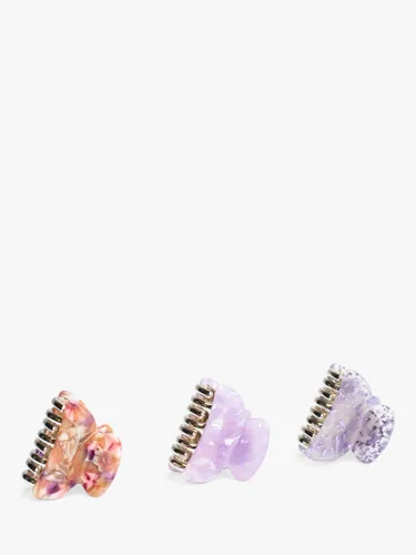 Bloom & Bay Tulip Pastel Mini Hair Claw Set, Pack of 3, Lilac/Pink/Purple - Lilac/Pink/Purple - Female