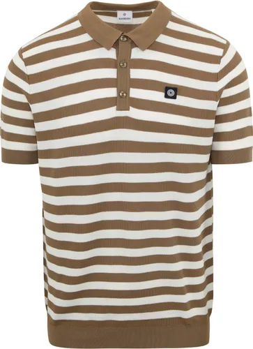 Blue Industry M10 Polo Shirt Stripes Brown