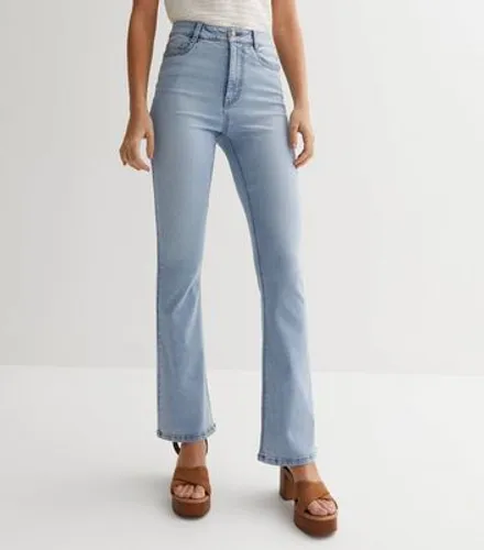 Blue Light Wash Waist Enhance Quinn Bootcut Jeans New Look