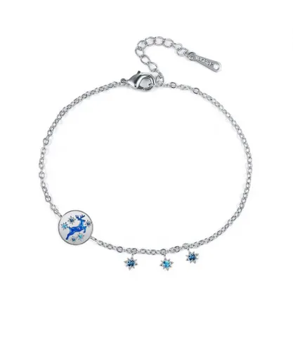 Blue Pearls Swarovski - WoMens Reindeer Bracelet in Crystal - One Size