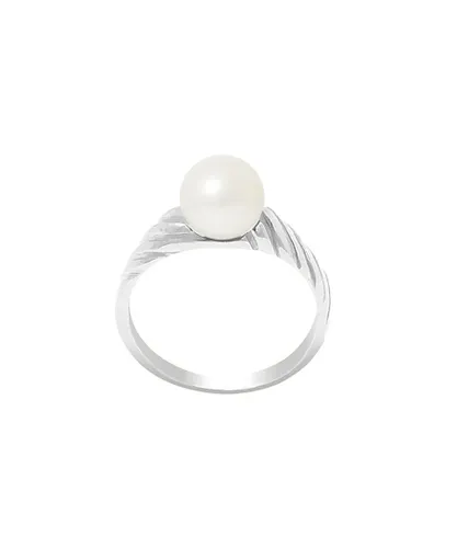 Blue Pearls Womens 7-8 mm White Freshwater Pearl Ring and 925/1000 Silver - Multicolour - Size O