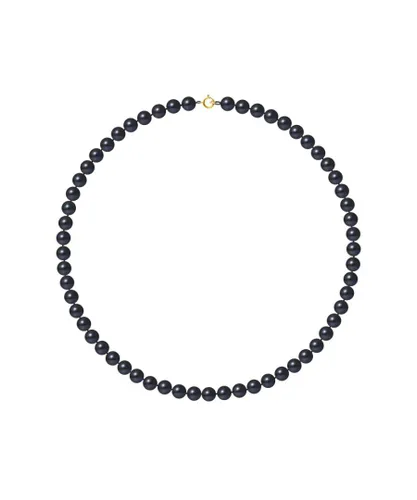 Blue Pearls Womens AA Black Freshwater Pearl Women Necklace and 750/1000 Yellow Gold Clasp - Multicolour - One Size