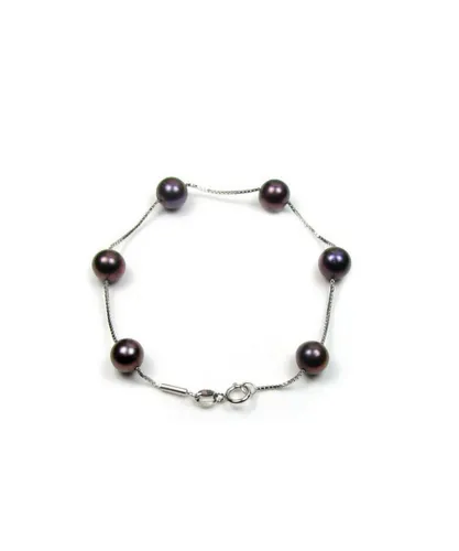 Blue Pearls Womens Black Freshwater Bracelet - Multicolour - One Size