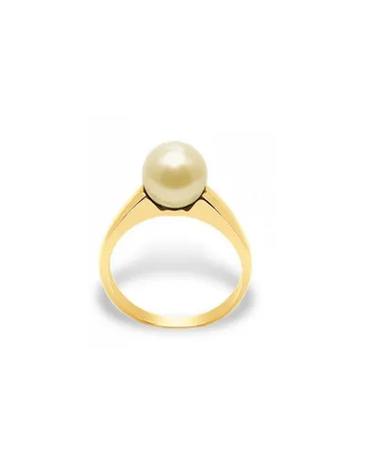 Blue Pearls Womens Gold Freshwater Pearl Ring and Yellow 375/1000 - Multicolour - Size L