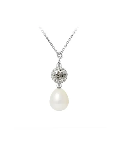 Blue Pearls Womens Necklace and Pendant White freshwater pearl, crystal and 925 Silver - Multicolour - One Size