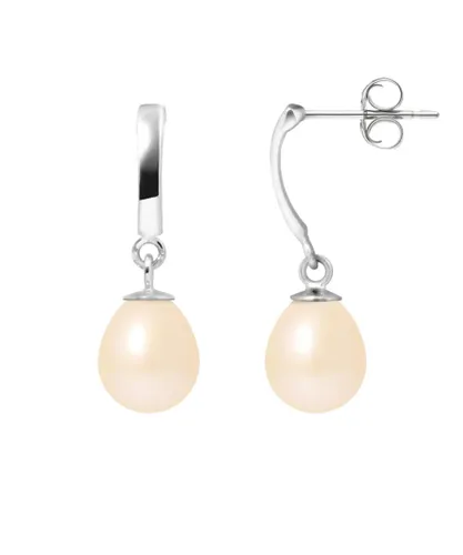 Blue Pearls Womens Pink Freshwater Dangling Earrings and white gold 375/1000 - Multicolour - One Size