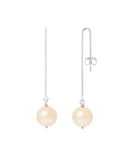 Blue Pearls Womens Pink Freshwater Dangling Earrings and white gold 750/1000 - Multicolour - One Size