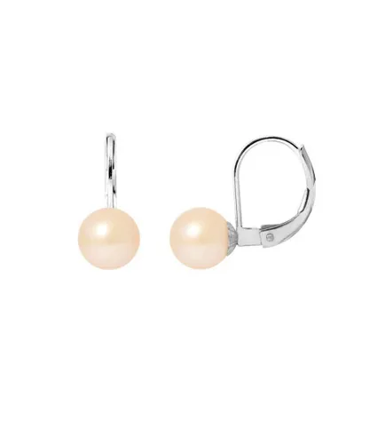 Blue Pearls Womens Pink Freshwater Dangling Earrings and white gold 750/1000 - Multicolour - One Size
