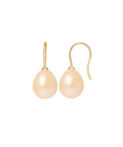 Blue Pearls Womens Pink Freshwater Hooks Earrings and yellow gold 750/1000 - Multicolour - One Size