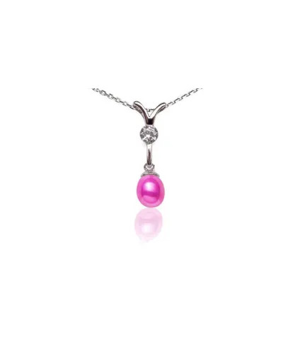 Blue Pearls Womens Pink Freshwater Pearl Pendant and 925 Silver - Multicolour - One Size