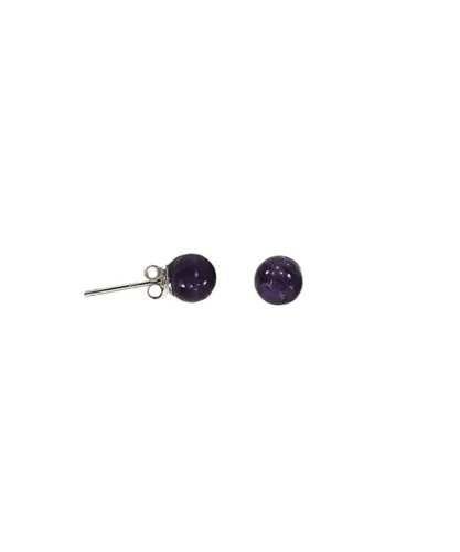 Blue Pearls Womens Purple Amethyst Earrings and 925 Silver - Green - One Size