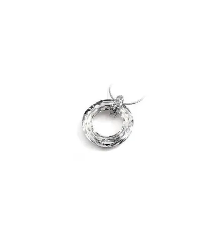 Blue Pearls Womens Swarovski - Circle Pendant made with a White Crystal from - Transparent - One Size