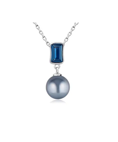 Blue Pearls Womens Swarovski - Pearl and Crystal Elements Pendant - Multicolour - One Size