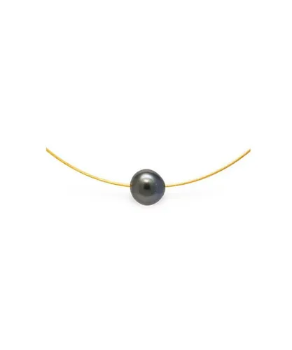 Blue Pearls Womens Tahitian Pearl Cable Necklace and Yellow Gold 750/1000 - White - One Size