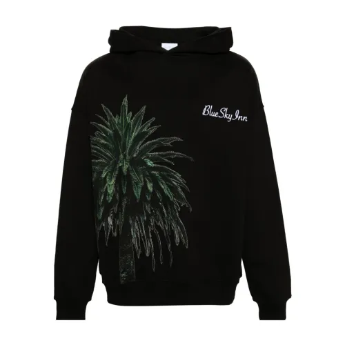Blue Sky Inn , Black Palm Tree Sweater ,Black male, Sizes: