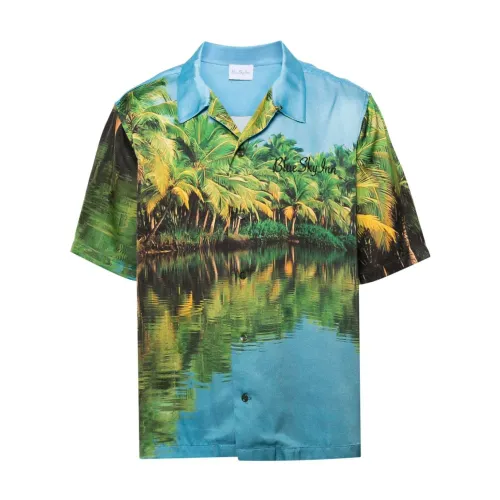 Blue Sky Inn , Forest Green Graphic Print Shirt ,Multicolor male, Sizes: