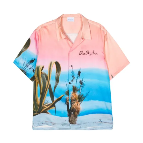Blue Sky Inn , Printed Viscose Shirt ,Pink male, Sizes: