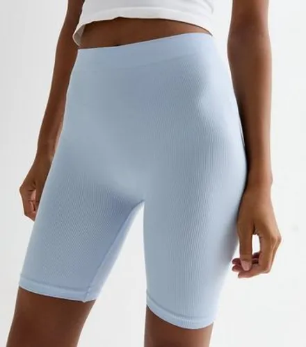 Blue Stretch Seamless Cycling Shorts New Look
