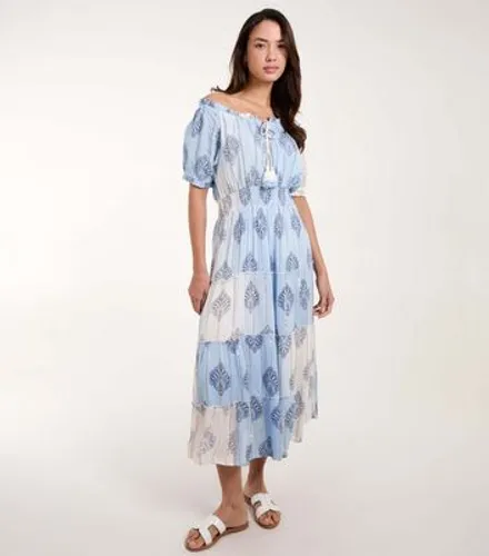 Blue Vanilla Blue Paisley Print Tiered Maxi Dress New Look