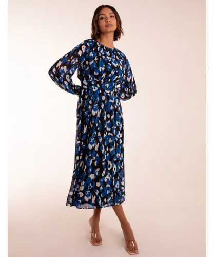 Blue Vanilla Womens Animal Keyhole Raglan Midi Dress