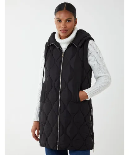 Blue Vanilla Womens Wave Quilted Gilet - Black