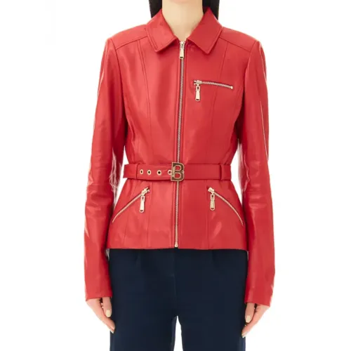 Blugirl , Red Biker Jacket ,Red female, Sizes: