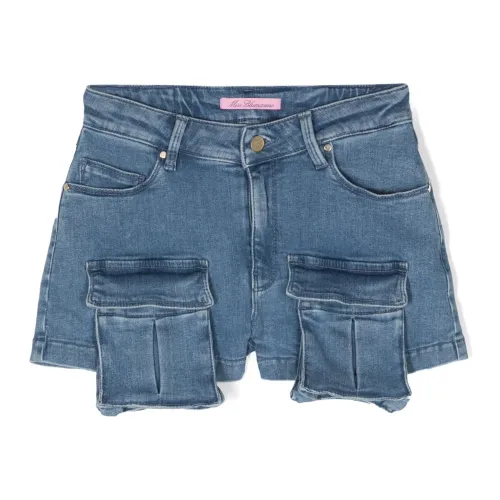 Blumarine , Blue Cargo Shorts Button Closure ,Blue female, Sizes:
