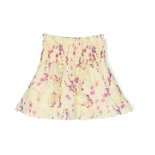 Blumarine , Floral Ruffled Skirt Yellow ,Multicolor female, Sizes: