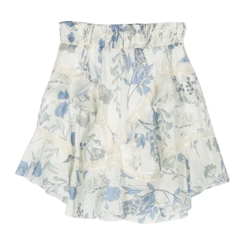 Blumarine , Light Blue Floral Skirt for Girls ,Blue female, Sizes: