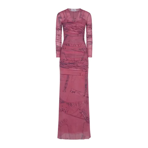 Blumarine , Long Jersey Dress ,Pink female, Sizes: