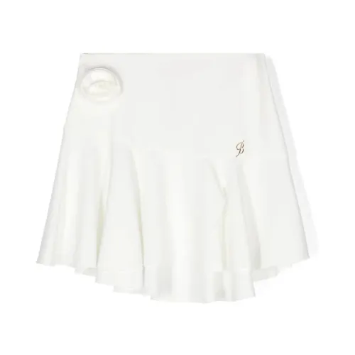 Blumarine , White Layered Flared Mini Skirt ,White female, Sizes: