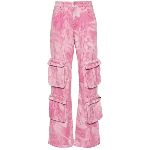 Blumarine , Wide Trousers ,Pink female, Sizes: