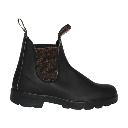 Blundstone , Black Leather Chelsea Boot with Glitter Elastic ,Black male, Sizes: